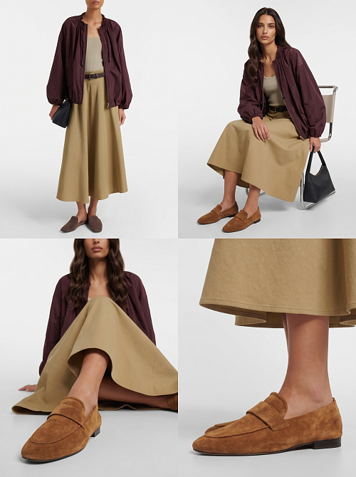 Лоферы мягкие Tan Suede BABOOS  