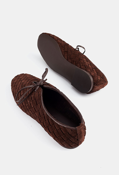 Лоферы плетеные Brown Suede BABOOS  