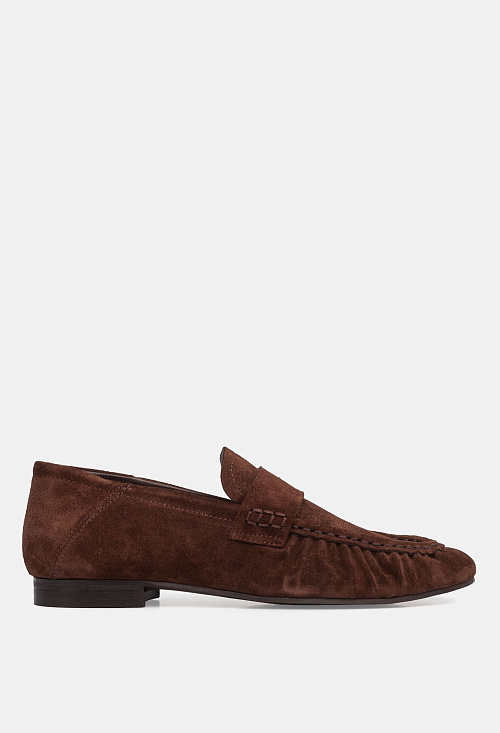Лоферы с защипами Brown Suede BABOOS  