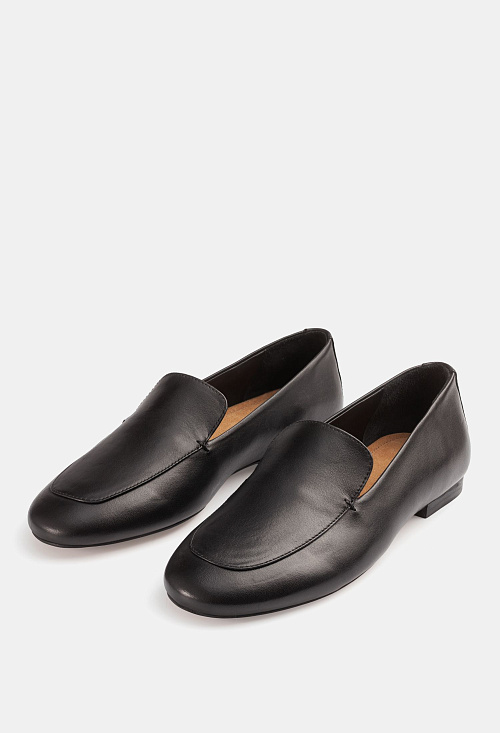 Лоферы слиперы Black leather BABOOS  