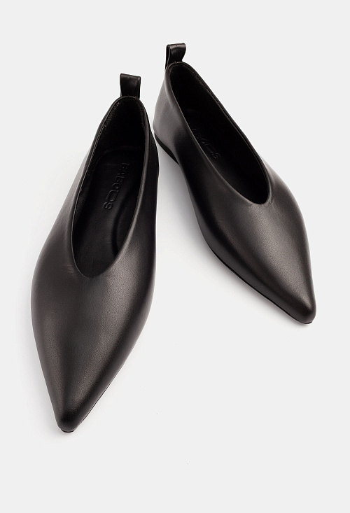 Балетки остроносые Black Leather BABOOS  