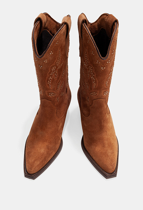 Ботильоны Tan Suede Studs BABOOS  
