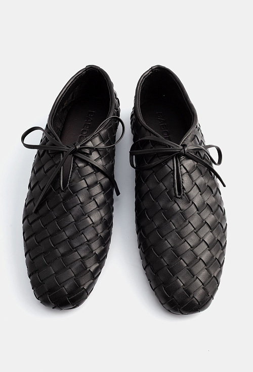 Лоферы плетеные Black Leather BABOOS  