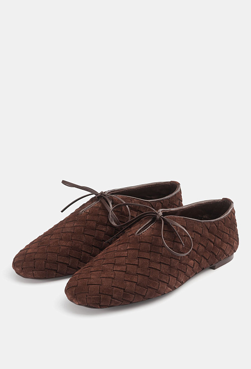 Лоферы плетеные Brown Suede BABOOS  
