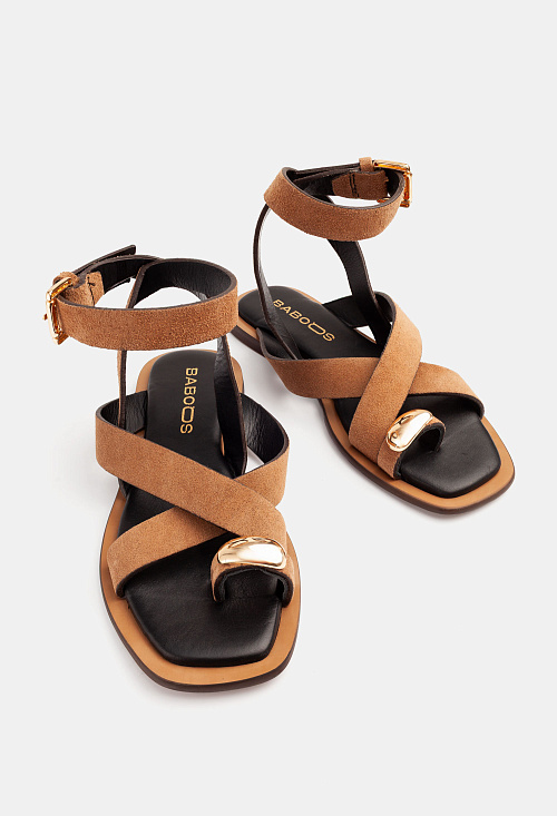Сандалии гладиаторы Beige Suede BABOOS  