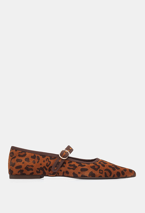 Балетки остроносые с пряжкой Leopard BABOOS  