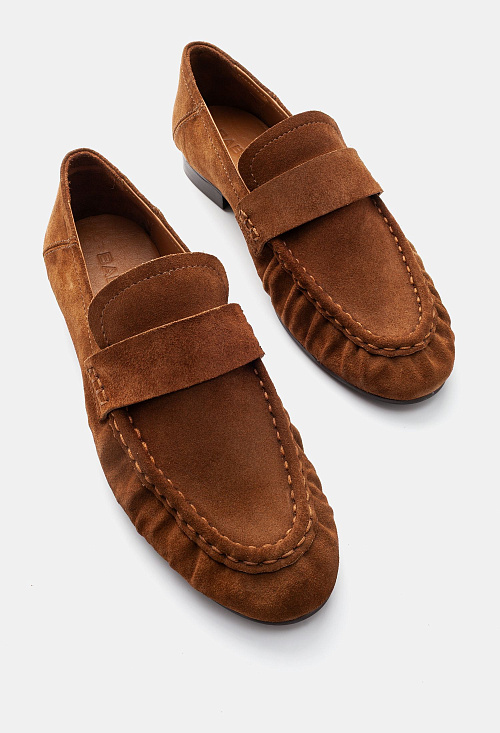 Лоферы с защипами Tan Suede BABOOS  