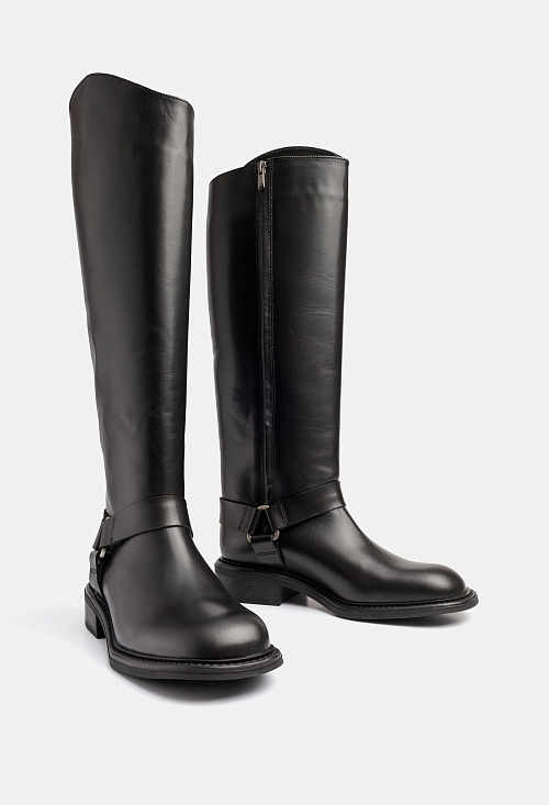 Сапоги трубы Black Leather BABOOS  