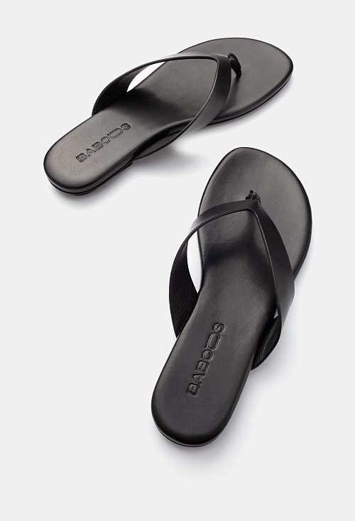 Сандалии вьетнамки Black Leather BABOOS  