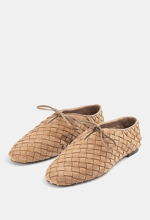 Лоферы плетеные Beige Suede BABOOS  
