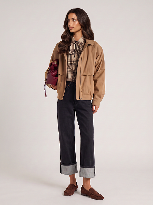 Лоферы с защипами Brown Suede BABOOS  