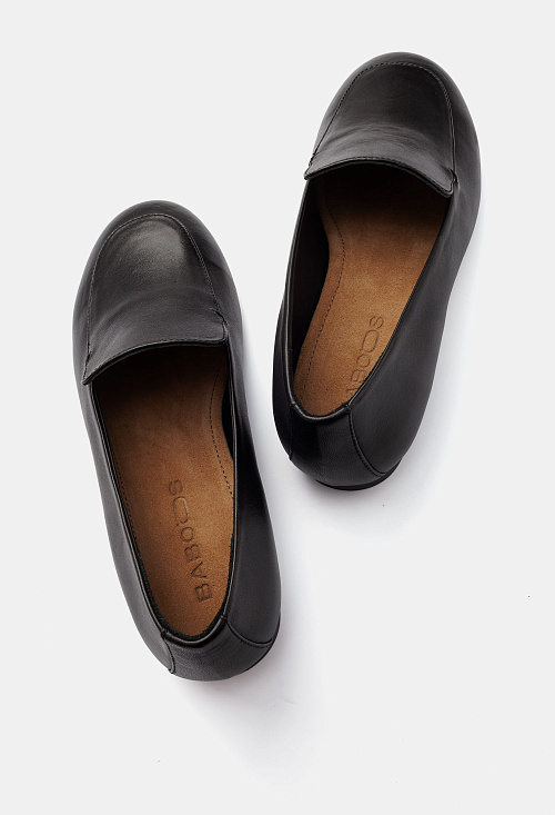 Лоферы слиперы Black leather BABOOS  