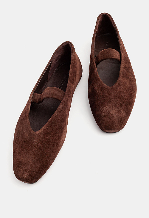 Балетки с перемычкой Brown Suede BABOOS  