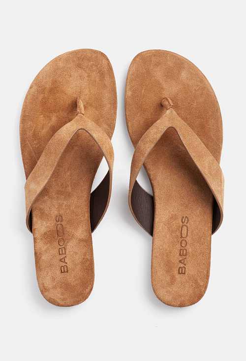 Сандалии вьетнамки Beige Suede BABOOS  