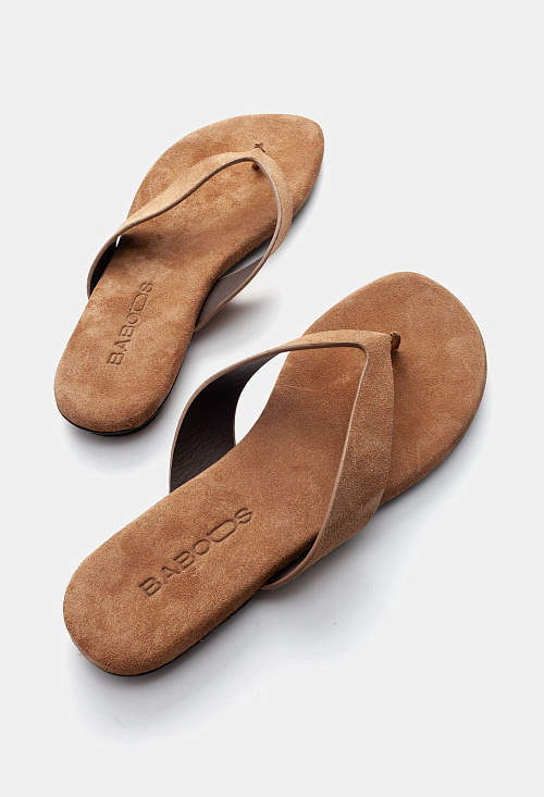 Сандалии вьетнамки Beige Suede BABOOS  