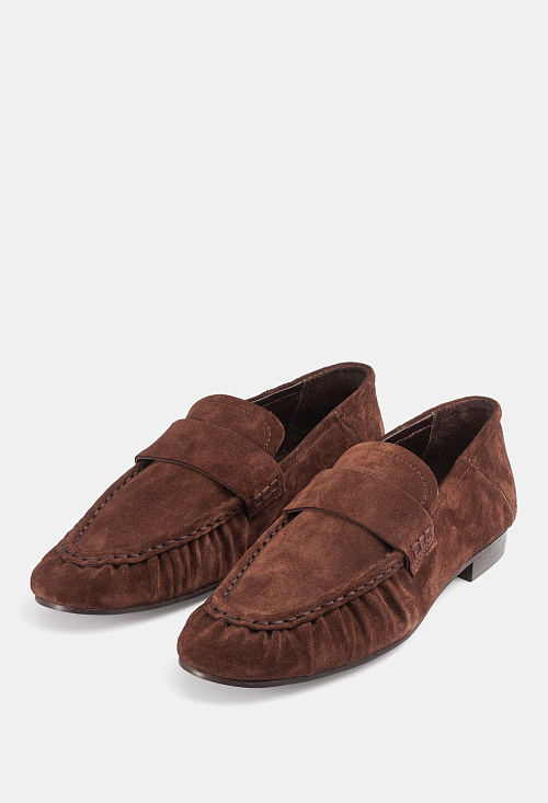 Лоферы с защипами Brown Suede BABOOS  