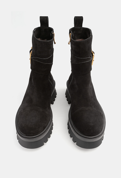 Ботинки Black Suede Fur BABOOS  