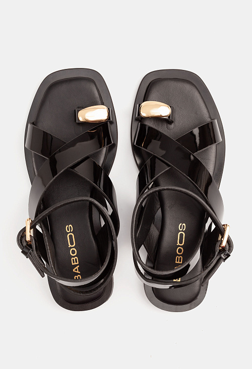 Сандалии гладиаторы Black Patent BABOOS  