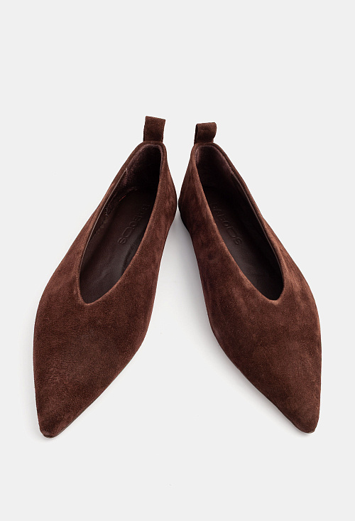 Балетки остроносые Brown Suede BABOOS  