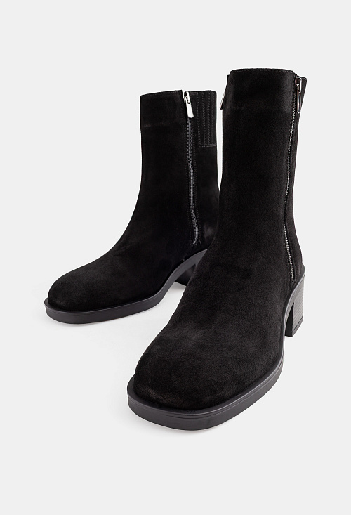 Ботильоны Black Suede Fur BABOOS  
