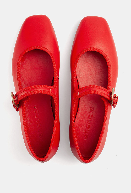 Балетки с пряжкой Red Leather BABOOS  