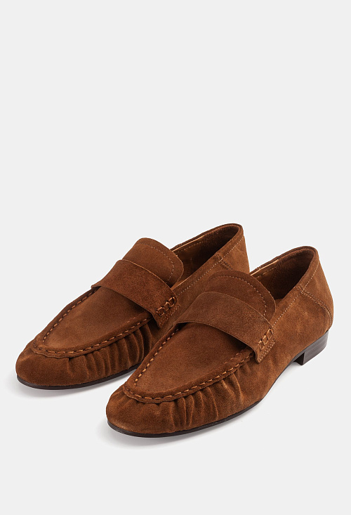 Лоферы с защипами Tan Suede BABOOS  