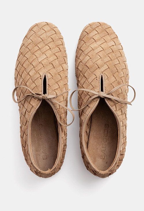 Лоферы плетеные Beige Suede BABOOS  