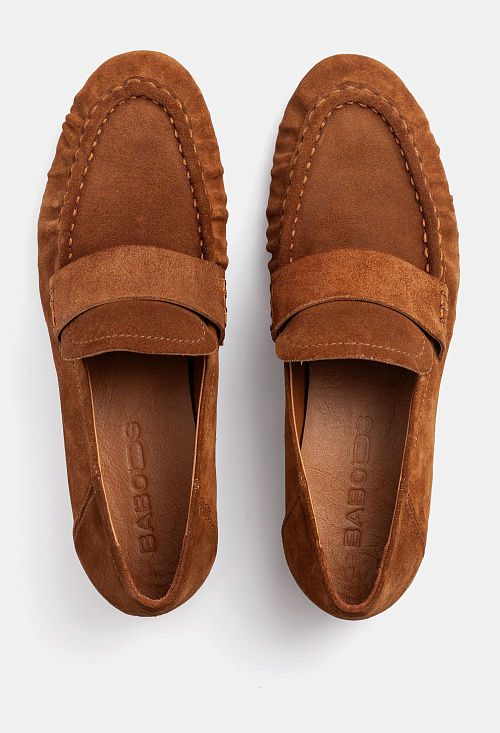 Лоферы с защипами Tan Suede BABOOS  