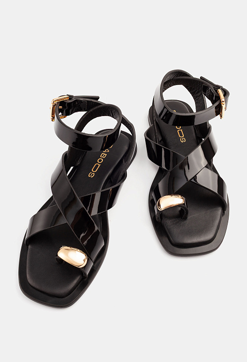 Сандалии гладиаторы Black Patent BABOOS  