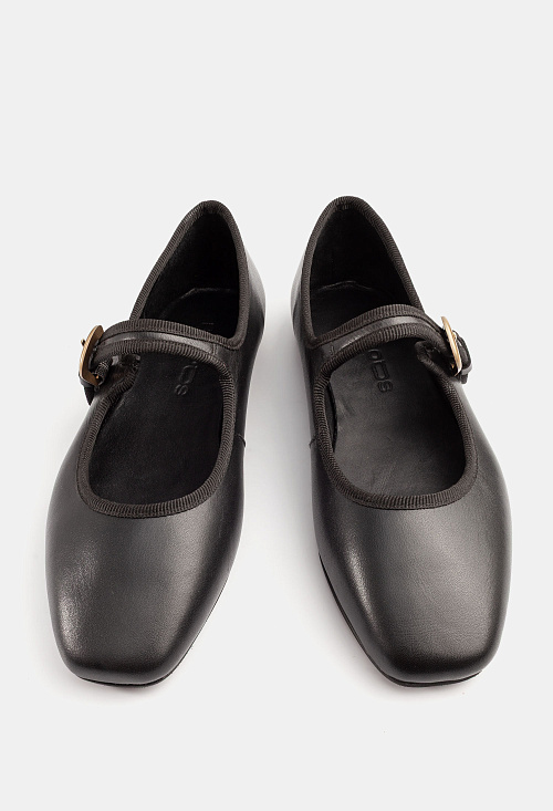 Балетки с пряжкой Black Leather BABOOS  