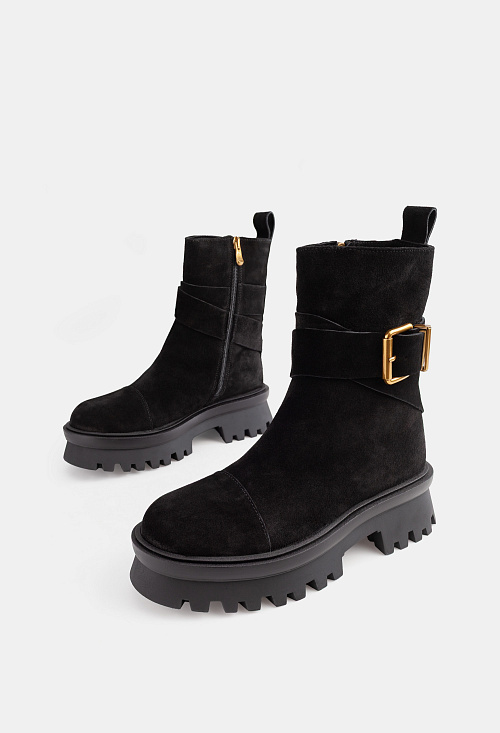 Ботинки Black Suede Fur BABOOS  