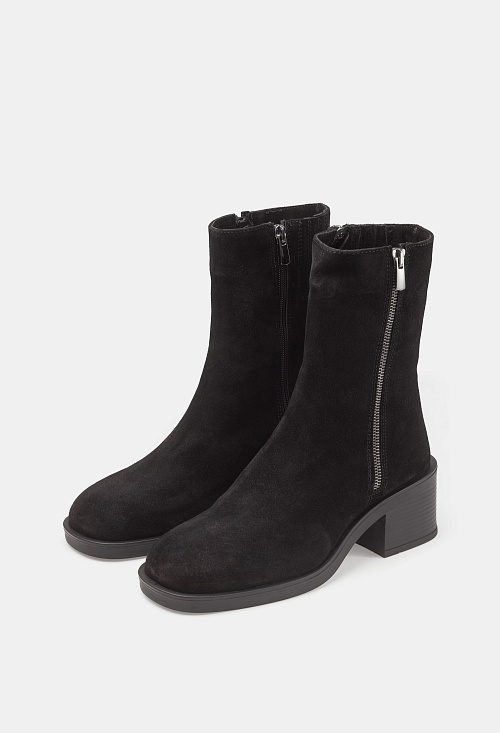 Ботильоны Black Suede Fur BABOOS  