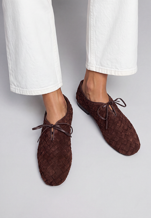 Лоферы плетеные Brown Suede BABOOS  