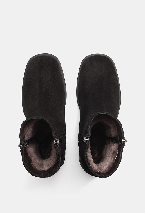 Ботильоны Black Suede Fur BABOOS  