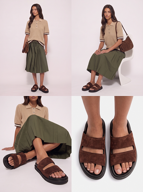 Сандалии Brown Suede BABOOS  