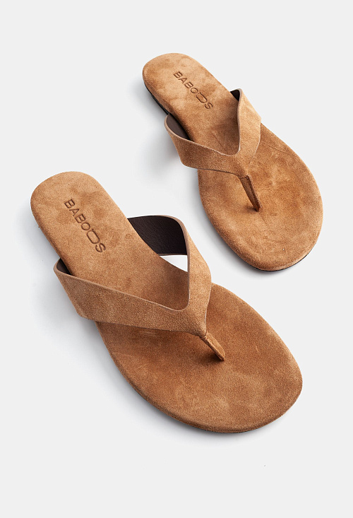 Сандалии вьетнамки Beige Suede BABOOS  