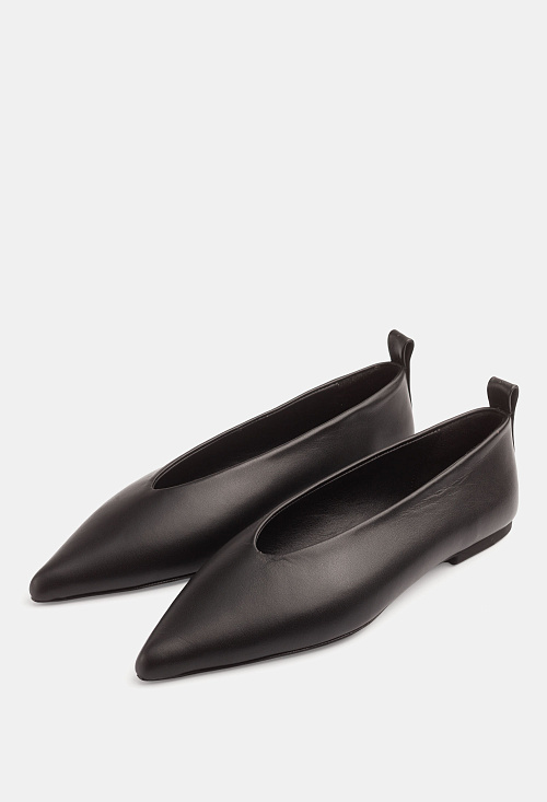 Балетки остроносые Black Leather BABOOS  