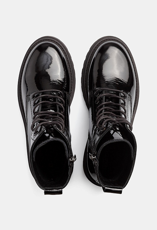 Ботинки на шнуровке Black Patent BABOOS  