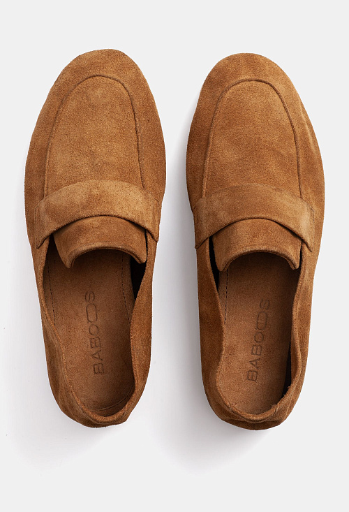 Лоферы мягкие Tan Suede BABOOS  