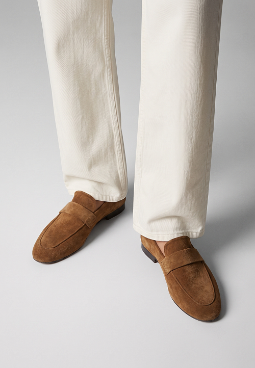 Лоферы мягкие Tan Suede BABOOS  