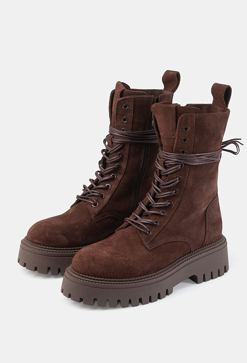 Ботинки на шнуровке Brown Suede BABOOS  