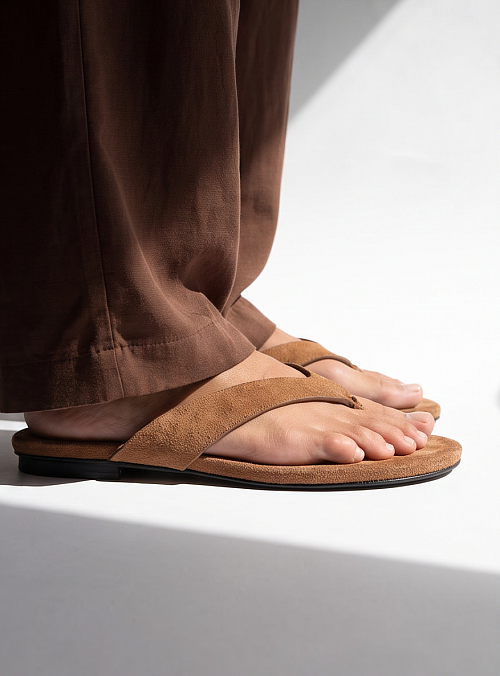 Сандалии вьетнамки Beige Suede BABOOS  
