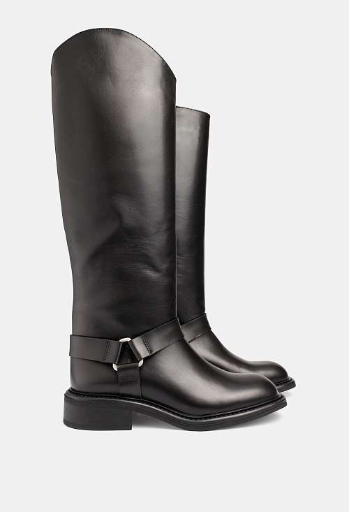 Сапоги трубы Black Leather BABOOS  