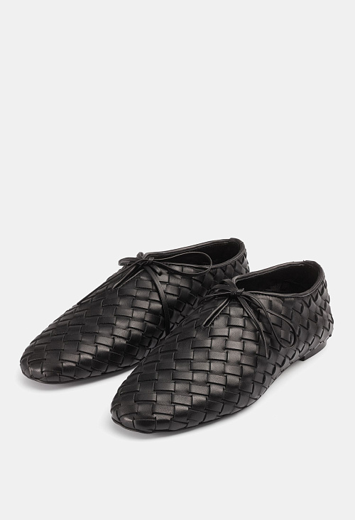 Лоферы плетеные Black Leather BABOOS  