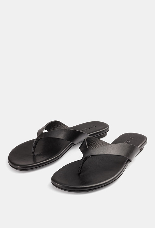 Сандалии вьетнамки Black Leather BABOOS  