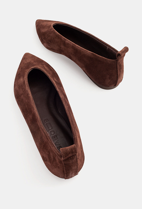 Балетки остроносые Brown Suede BABOOS  