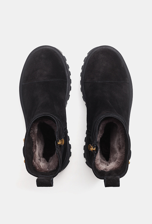 Ботинки Black Suede Fur BABOOS  