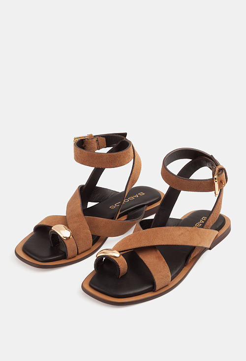 Сандалии гладиаторы Beige Suede BABOOS  