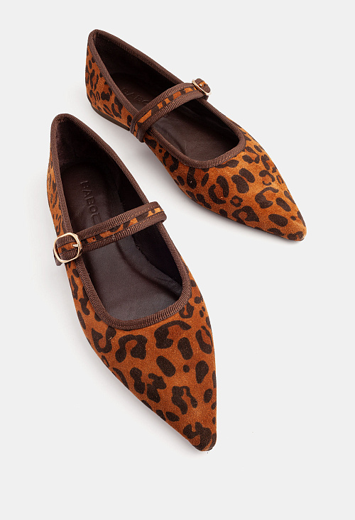 Балетки остроносые с пряжкой Leopard BABOOS  