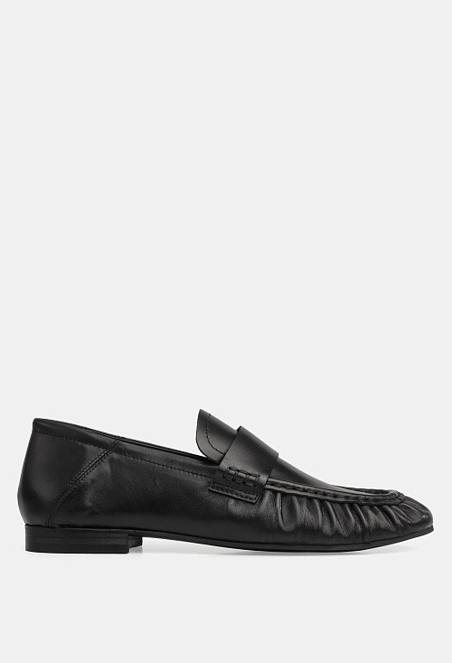 Лоферы с защипами Black Leather BABOOS  